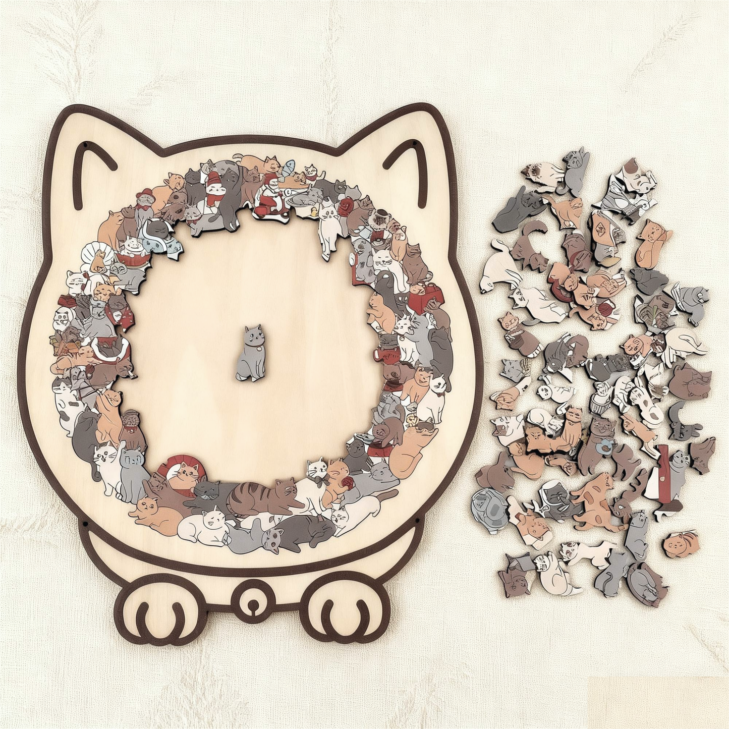 Mila – 135-teiliges Morandi Katzen-Puzzle | 2+1 GRATIS