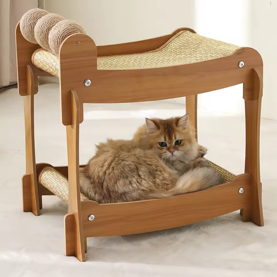 70% RABATT | PawVilla™ | 2-stöckiger Katzenkratzbaum – Luxuriöser Ruheplatz & Kratzmöbel im stilvollen Design