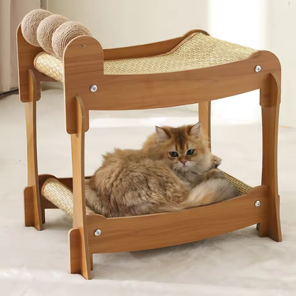 70% RABATT | PawVilla™ | 2-stöckiger Katzenkratzbaum – Luxuriöser Ruheplatz & Kratzmöbel im stilvollen Design