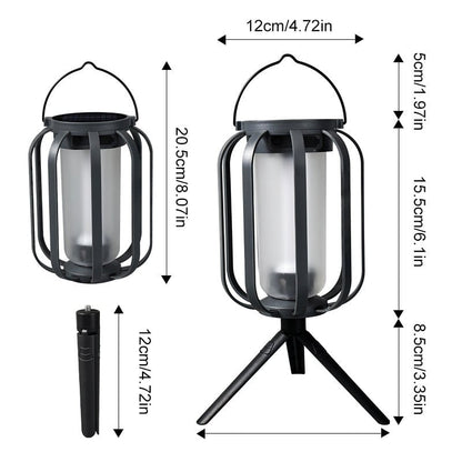 Solar-Laterne mit Dual-Flame – flackerndes Outdoor-Gartenlicht