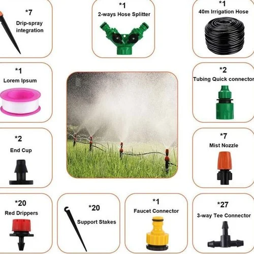 Garten-Tropfbewässerungs-Set mit verstellbaren Sprühdüsen
