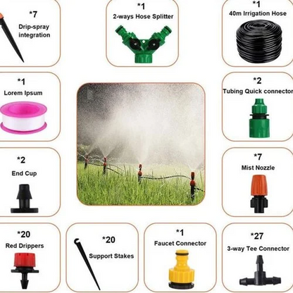 Garten-Tropfbewässerungs-Set mit verstellbaren Sprühdüsen