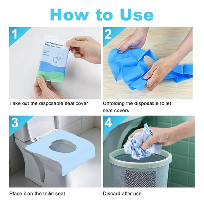 PureSeat™ | Hygienische Einweg-Toilettensitzbezüge (100 Stück) – Kompakt, leicht verstaubar & ideal für unterwegs!