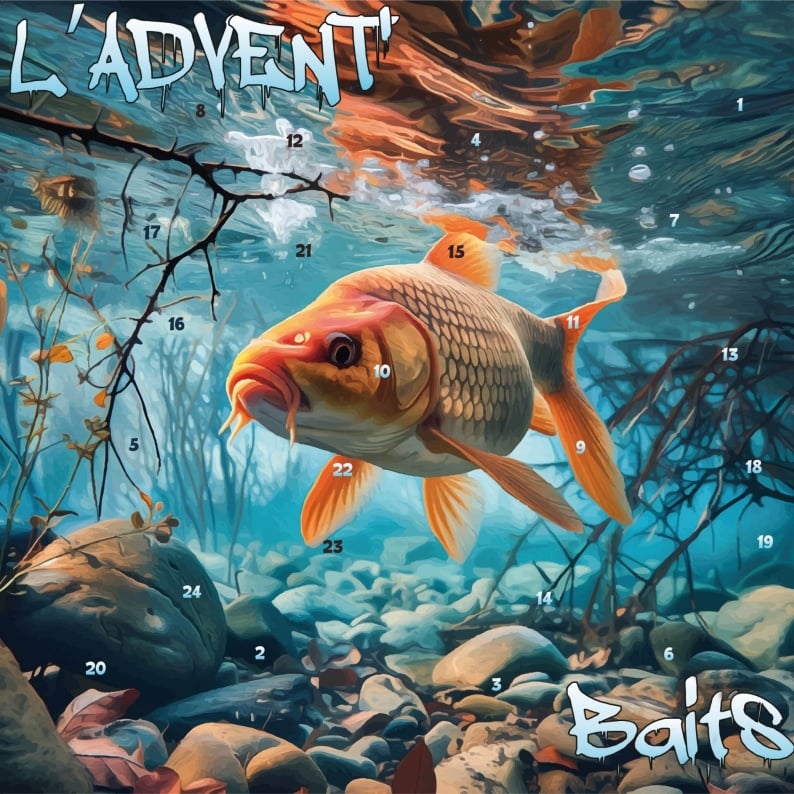 Angler Adventskalender mit 24 Premium-Ködern | Sofort einsatzbereit inkl. Haken | Für Süß- & Salzwasser, Geschenk für Angler