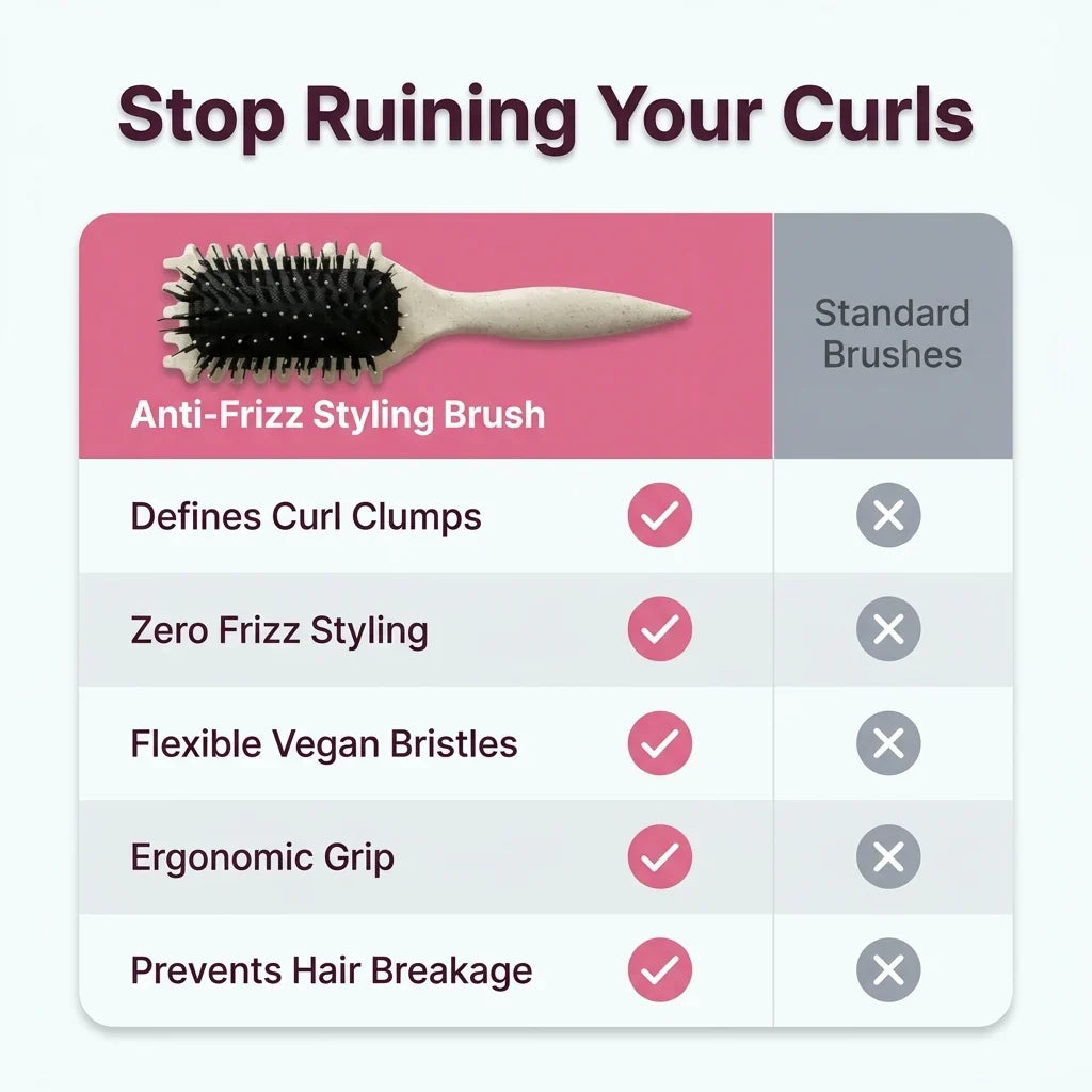 Anti-Frizz Lockenstyling-Bürste – Definiert Locken ohne Frizz oder Ziepen