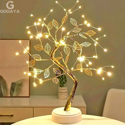 Bonsai-Tischlampe | Verstellbare Äste & Touch-Dimmer | USB-betrieben