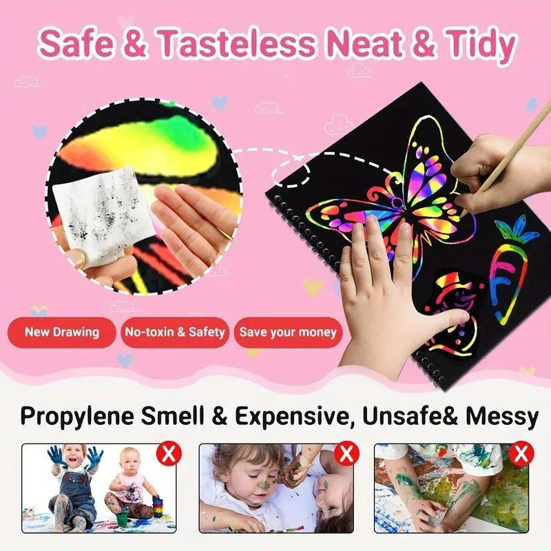 ColorSpark – Regenbogen-Zauber-Kratzpapier mit Holzstift | 1+1 GRATIS