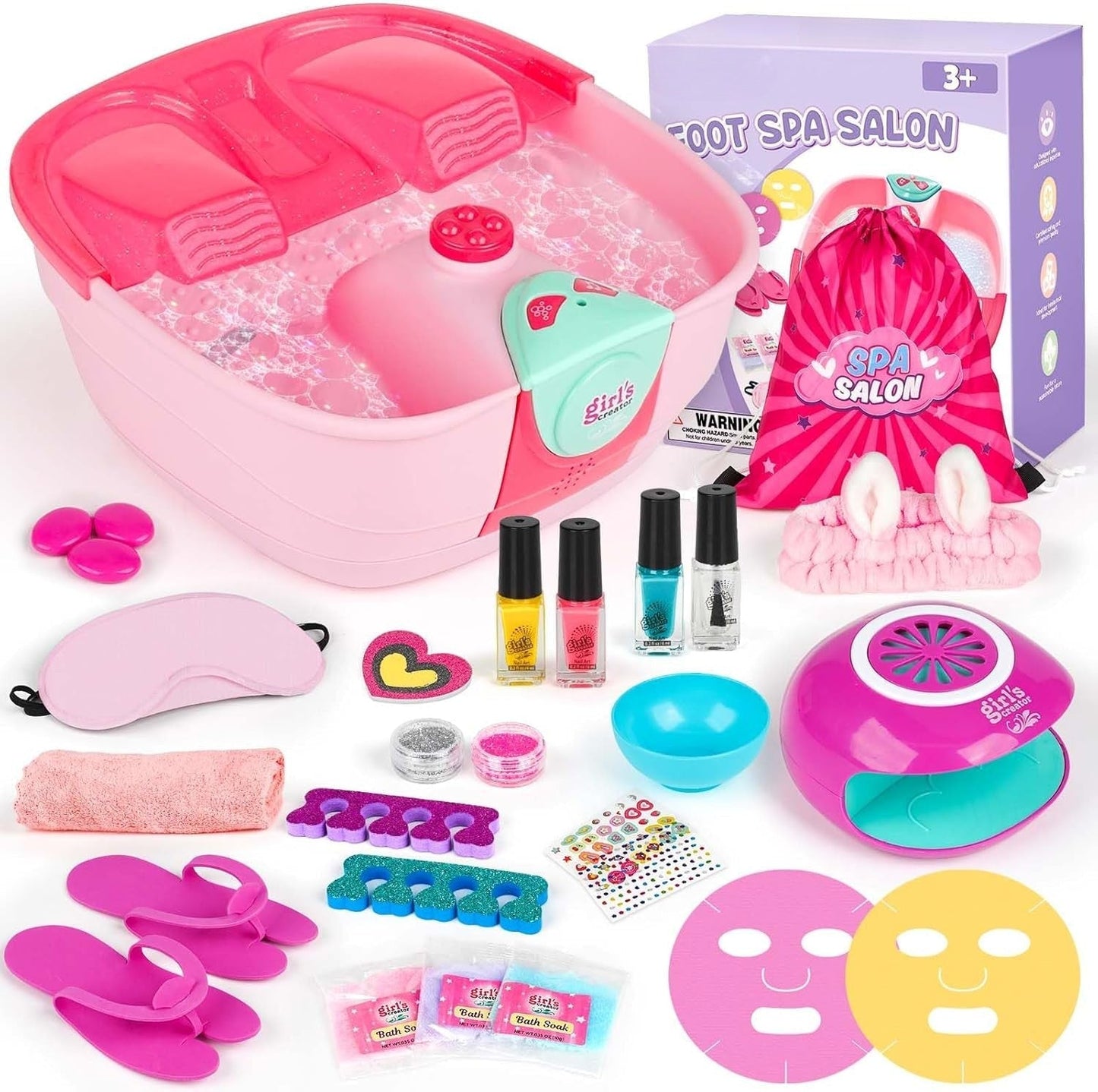 50% RABATT | LilSpa™ | Kids Spa & Beauty Set – Fußspa, Peel-Off Nagellack & Masken | Wellness-Tag für Zuhause