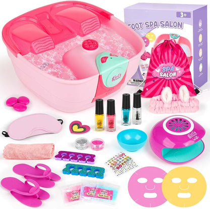 50% RABATT | LilSpa™ | Kids Spa & Beauty Set – Fußspa, Peel-Off Nagellack & Masken | Wellness-Tag für Zuhause