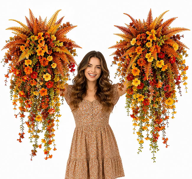 🔥Heißer Sale 50% RABATT🌼🍂 Künstlicher Herbst-Erntekorb zum Aufhängen - Herbstliche Veranda- und Türdekoration