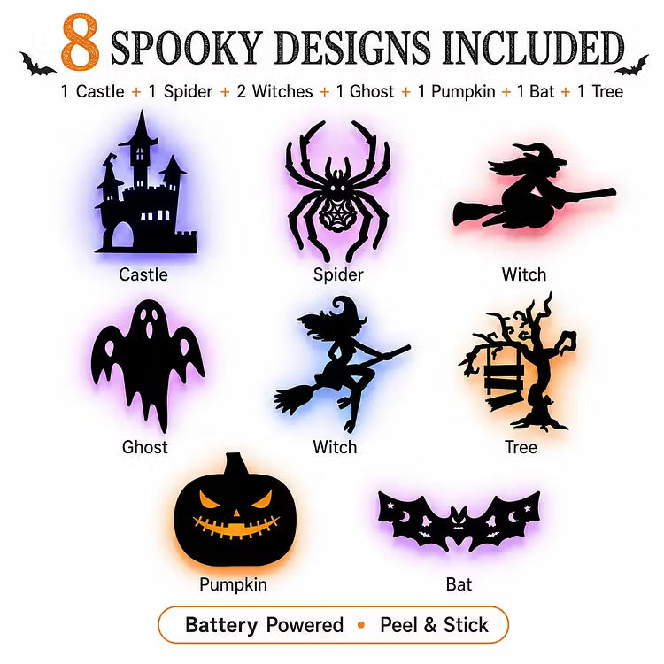 ScareLume™ – Leuchtende Halloween LED-Wandaufkleber für gruselige Stimmung 🎃🦇