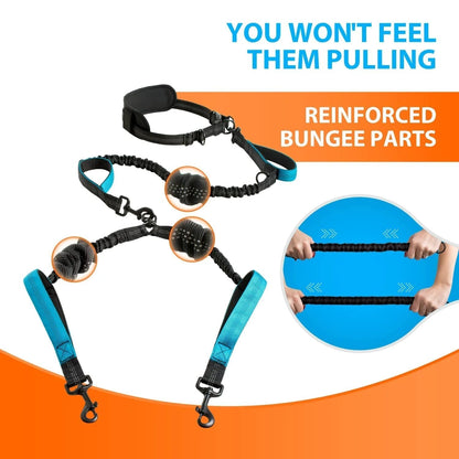 FreeStride™ | Freihändige Doppel-Hundeleine mit Hüftgurt