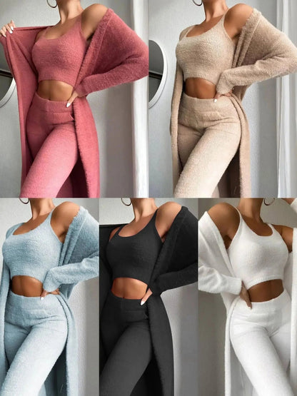 [Angebot des Tages!] 3-teiliges Loungewear-Set aus flauschigem Fleece