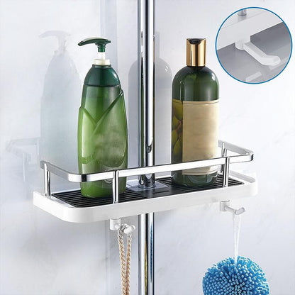 ShowerCaddy | Duschregal ohne Bohren | Höhenverstellbarer Badstangenhalter | Rostfrei & Stabil | Ordnungssystem für Shampoo & Zubehör