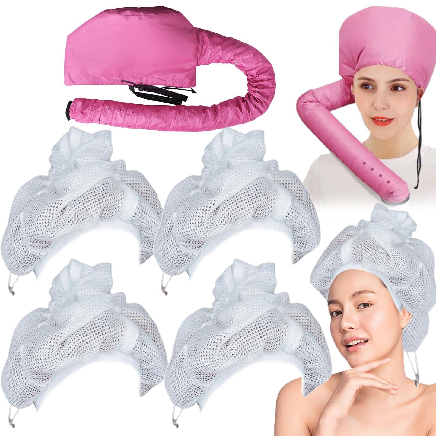 Tragbare Locken – Haubentrockner‑Mütze für das Haar