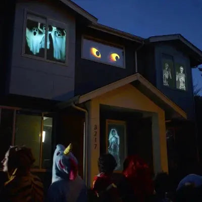 Holografischer Halloween Projektor mit Projektionsleinwand & 12 Videos