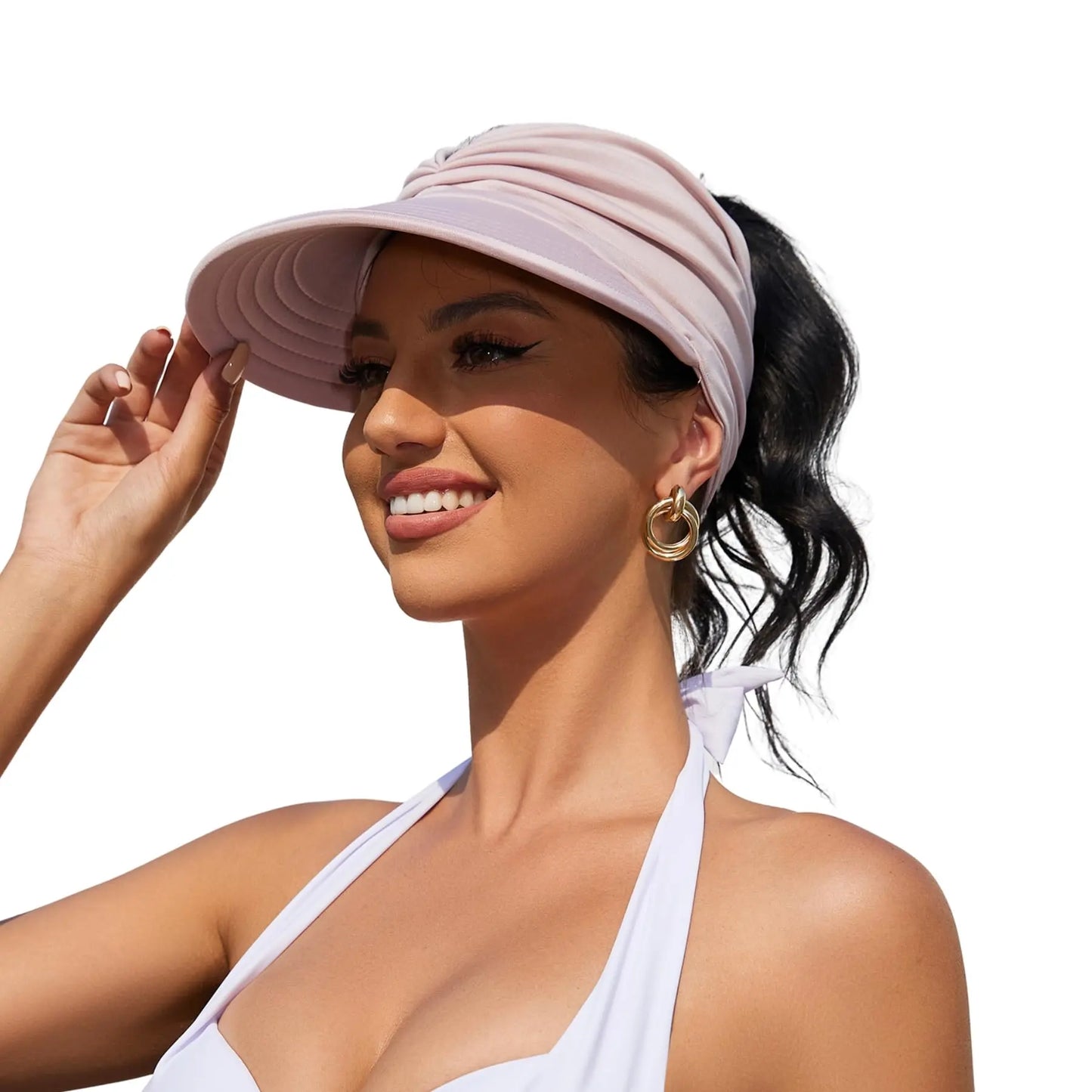 Brimhaven™ – UPF 50+ Damen-Sonnenvisier mit breiter Krempe und Pferdeschwanzöffnung + 50 % Rabatt