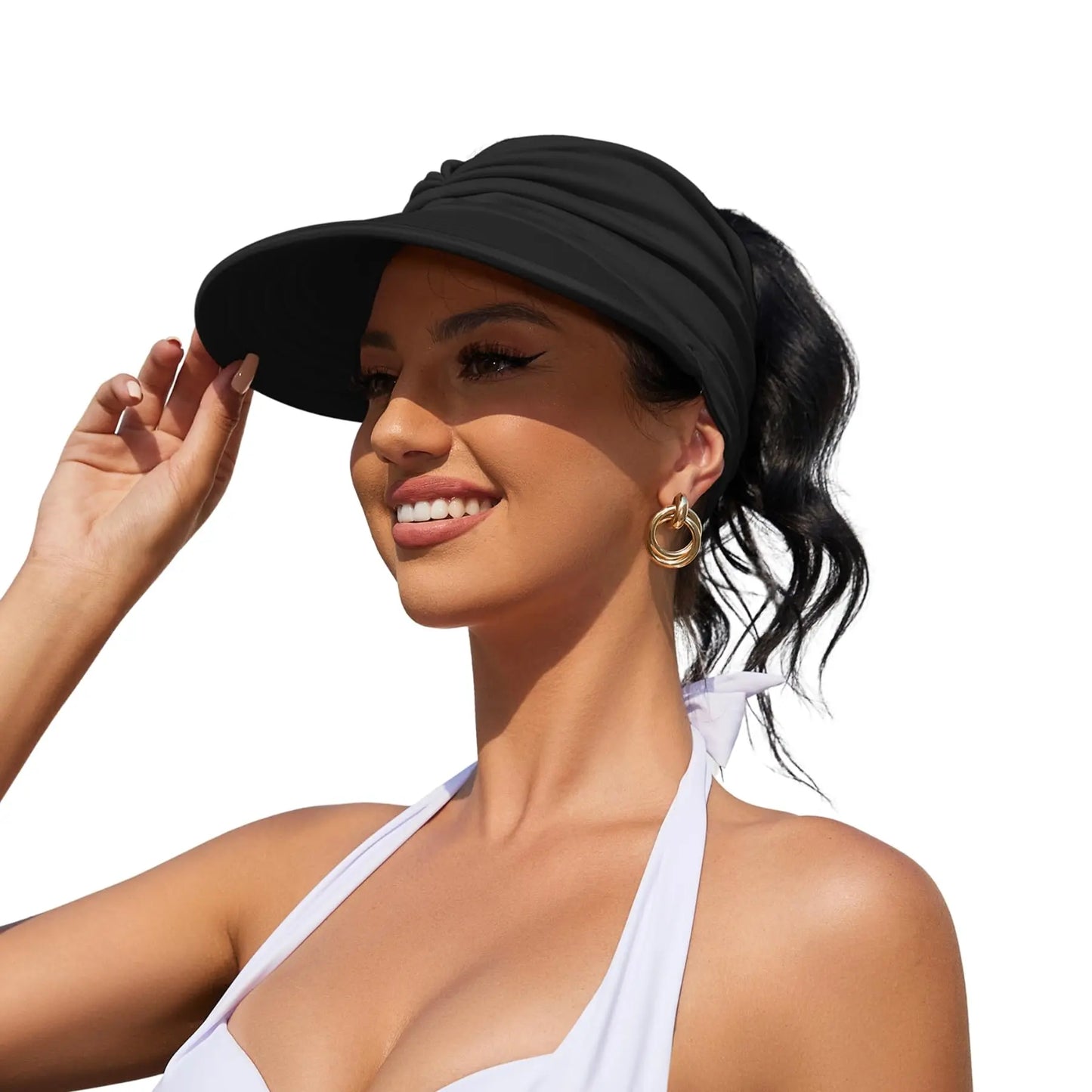 Brimhaven™ – UPF 50+ Damen-Sonnenvisier mit breiter Krempe und Pferdeschwanzöffnung + 50 % Rabatt