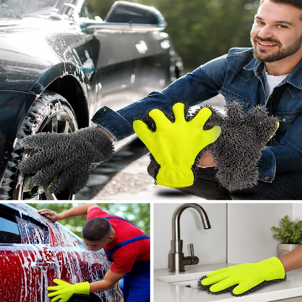 VeloShine™ Autowaschhandschuhe — Mühelos jede Kurve reinigen für kratzfreien Glanz wie frisch aus dem Showroom