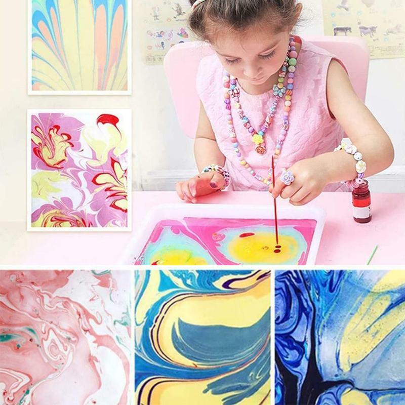 50% RABATT | ColoraFlow™ | Wasser-Marmorier-Set – Ungiftiges, BPA-freies Kreativset für Kinder & Erwachsene für sauberes, einfaches Kunstgestalten