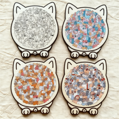 Mila – 135-teiliges Morandi Katzen-Puzzle | 2+1 GRATIS