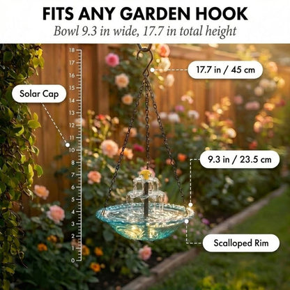 Bower™ – Solar-Kaskaden Vogelbad mit Hängebrunnen – 50% Rabatt