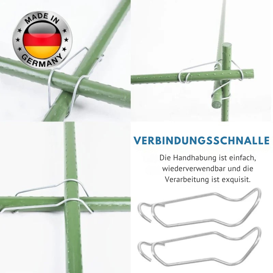 Zaun- & Rohrverbinder Clips aus verzinktem Eisen | Für Gewächshaus, Zaun, Rankhilfe & Spalier | Korrosionsschutz | 11/16/20 mm