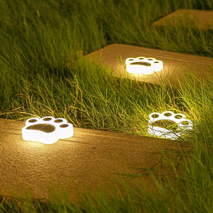 LumaPride — Set Solar-Gartenwegleuchten mit Pfotenabdruck-Design