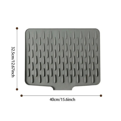 HydroShield Matte – Silikon-Abtropfmatte für Geschirr mit Ablauf-Design