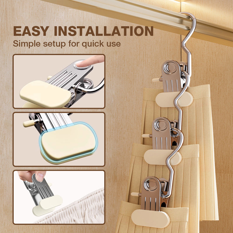 GripLock Pro™ | Multifunktionale Edelstahl-Klemmhaken mit Anti-Rutsch-Griff