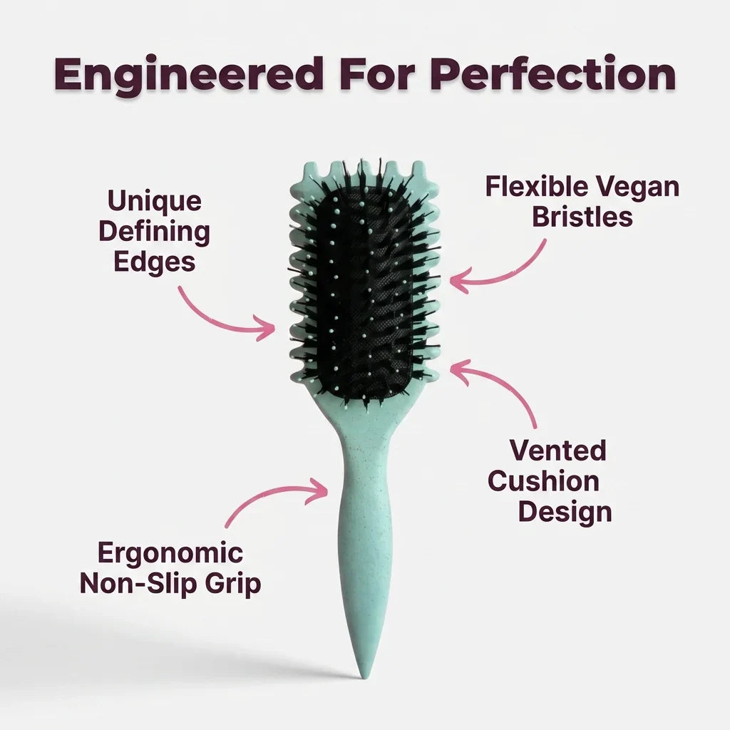Anti-Frizz Lockenstyling-Bürste – Definiert Locken ohne Frizz oder Ziepen