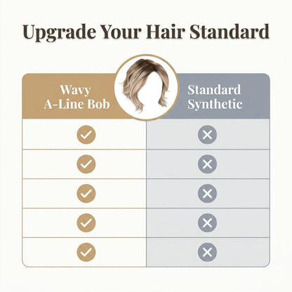 Wellige A-Linien-Bob-Perücke – Salon-Style Volumen und Form in Sekunden