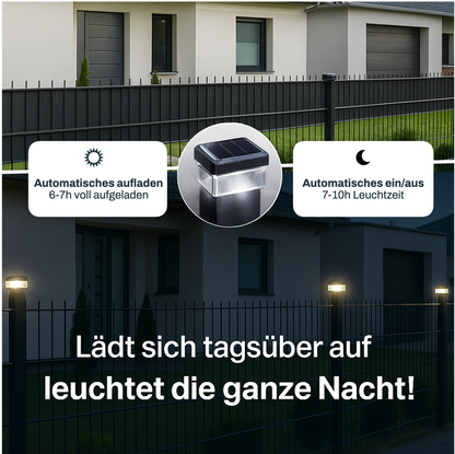 1+1 Gratis | SolarGlow™ 6040 LED Zaunleuchte [Letzter Tag Rabatt]