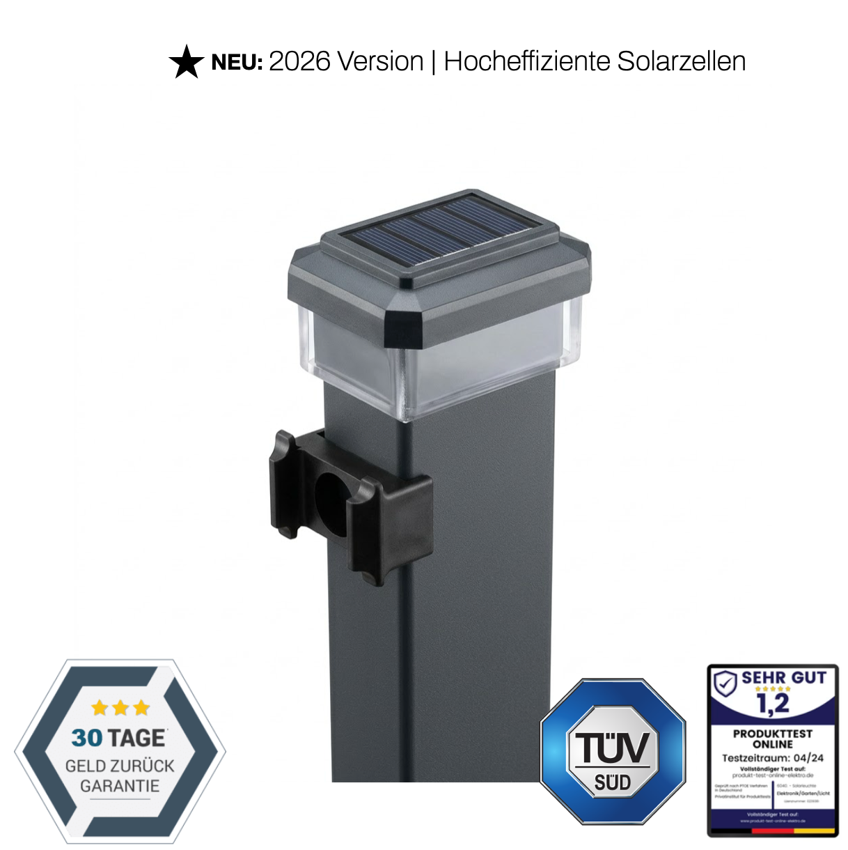 1+1 Gratis | SolarGlow™ 6040 LED Zaunleuchte [Letzter Tag Rabatt]