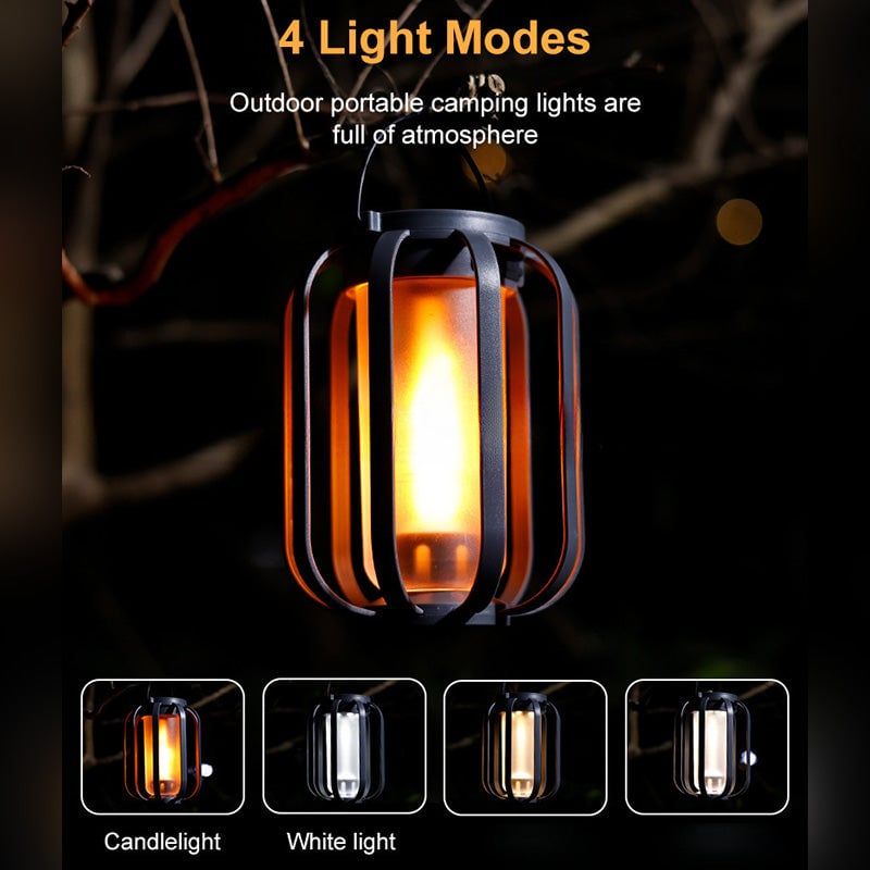 Solar-Laterne mit Dual-Flame – flackerndes Outdoor-Gartenlicht