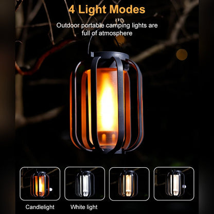 Solar-Laterne mit Dual-Flame – flackerndes Outdoor-Gartenlicht
