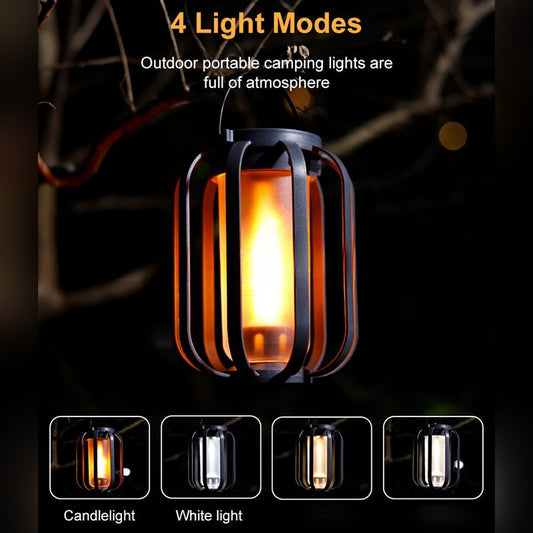 Solar-Laterne mit Dual-Flame – flackerndes Outdoor-Gartenlicht