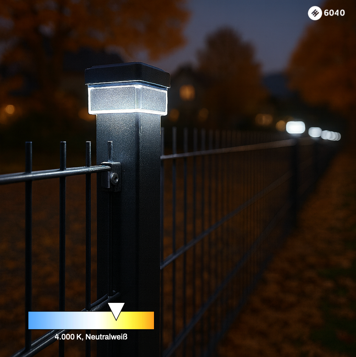 1+1 Gratis | SolarGlow™ 6040 LED Zaunleuchte [Letzter Tag Rabatt]