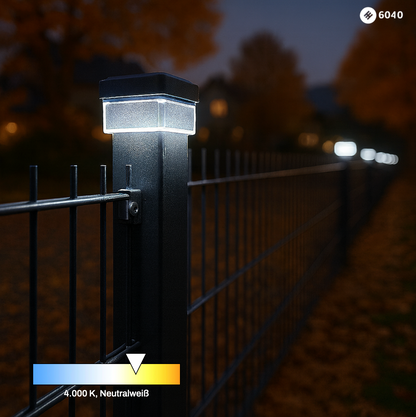 1+1 Gratis | SolarGlow™ 6040 LED Zaunleuchte [Letzter Tag Rabatt]