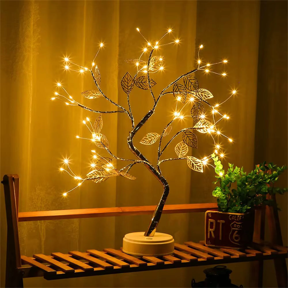 Bonsai-Tischlampe | Verstellbare Äste & Touch-Dimmer | USB-betrieben
