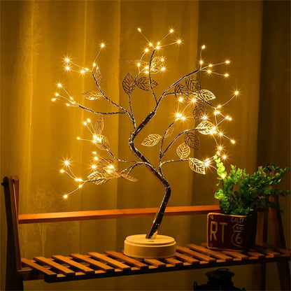 Bonsai-Tischlampe | Verstellbare Äste & Touch-Dimmer | USB-betrieben