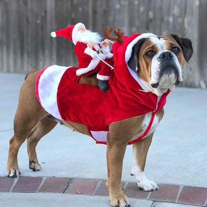 SantaRide™ – Lustiges Weihnachtsmann-Reiterkostüm für Hunde