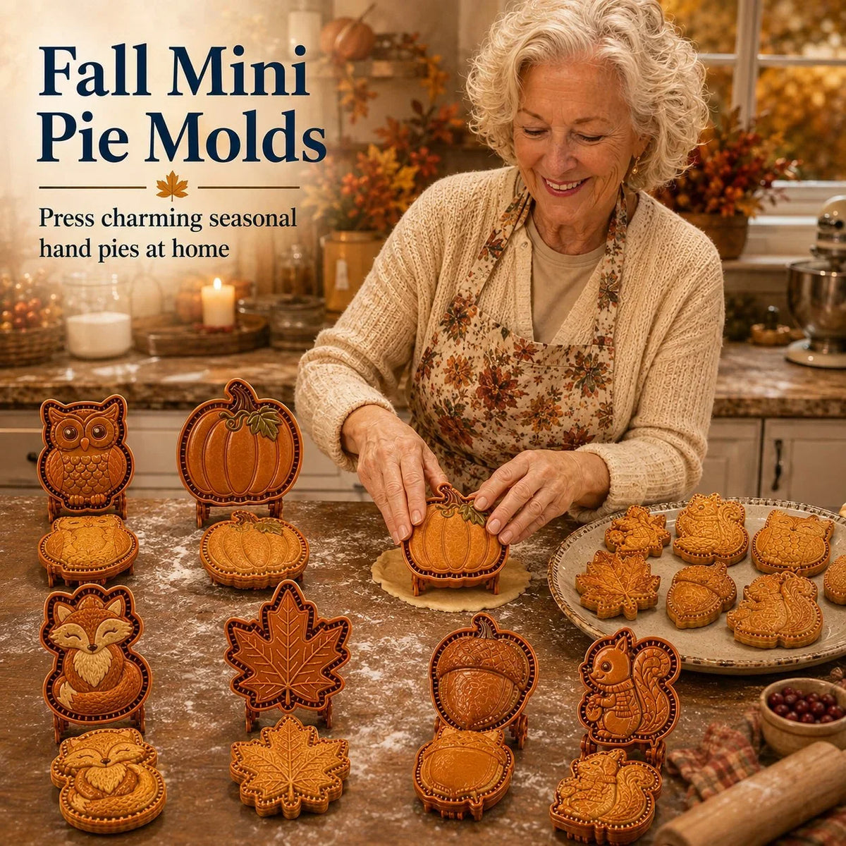 1+1 GRATIS | CozyCrust™ | Mini-Handpie-Form mit 8 Herbstmotiven
