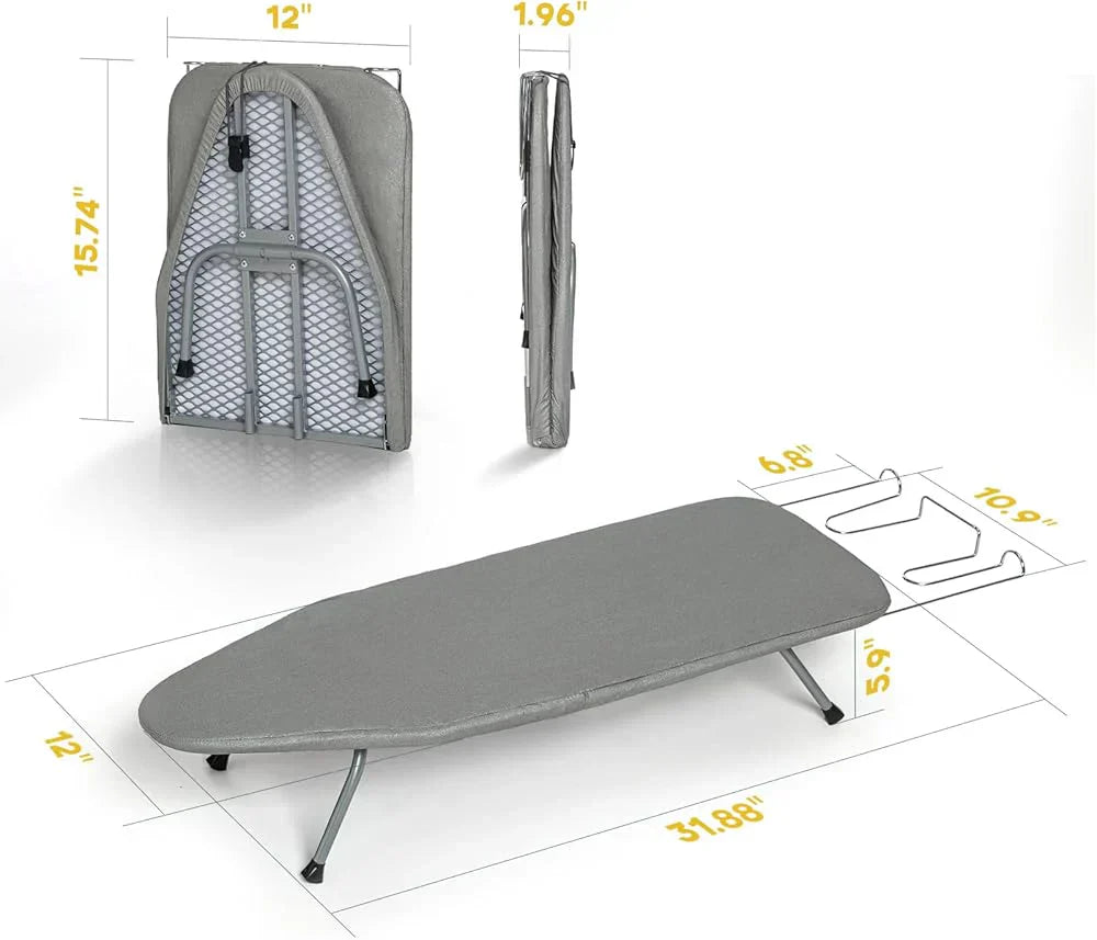 FoldEase™ | Tragbares Tisch-Bügelbrett – Faltbar mit Bügeleisenablage