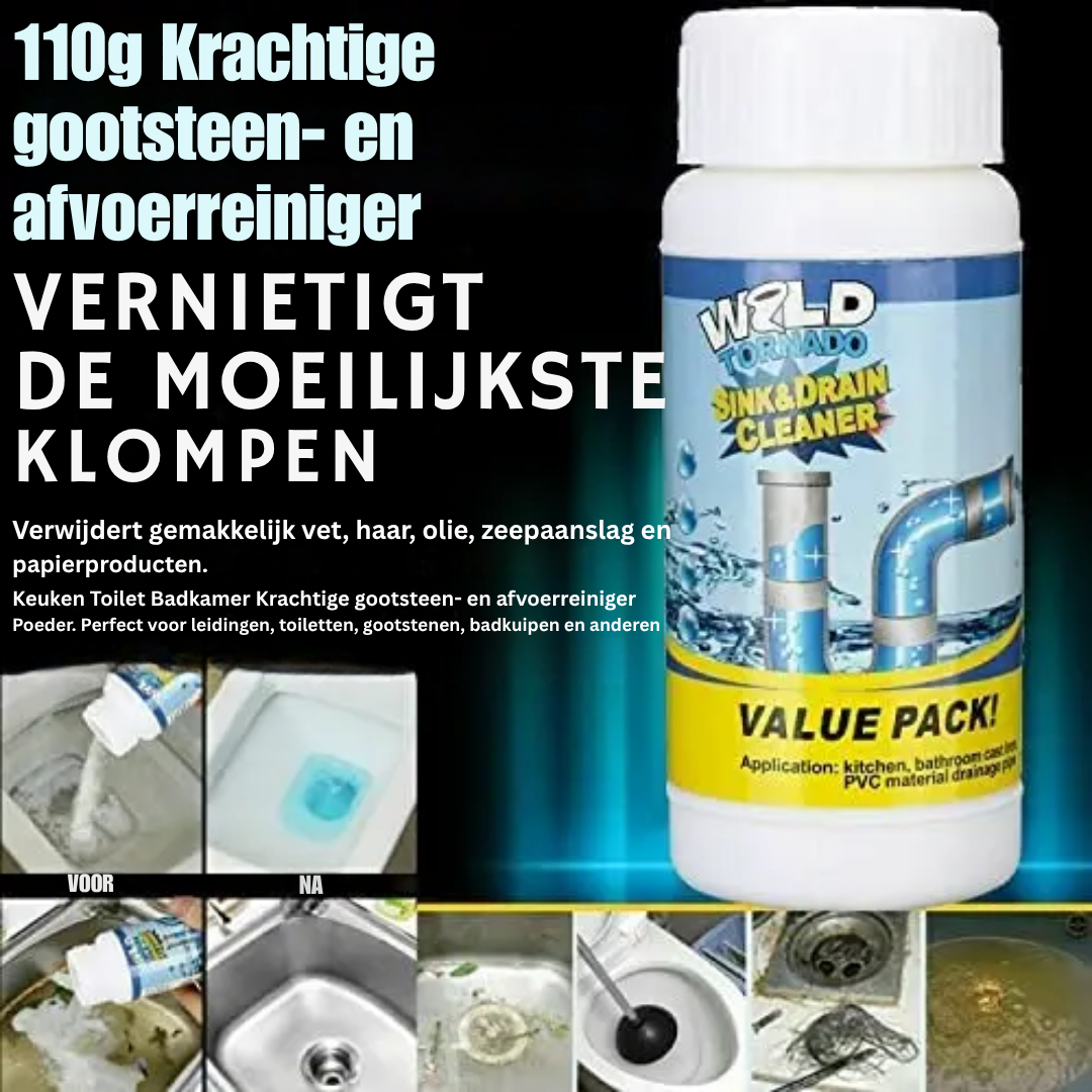 Abflussreiniger 110 g gegen Verstopfungen | Löst Haare, Fett & Seifenreste schnell | Für Küche, Bad & Dusche, einfache Anwendung