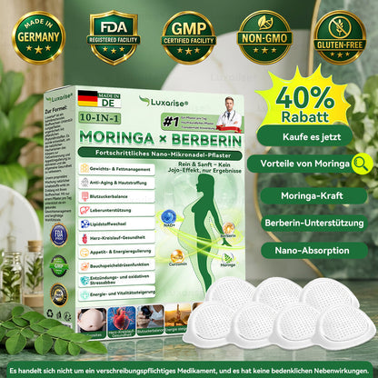 𝗠𝗼𝗿𝗶𝗻𝗴a · 𝗕erberin ＆ NAD＋10-IN-1 𝗙ortschrittliches 𝗡ano-Mikronadel-𝑷𝒇𝒍𝒂𝒔𝒕𝒆𝒓 - Für Adipositas, Herz-Kreislauf-Gesundheit, Diabetes, Schlafapnoe, Gelenkprobleme u.v.m.