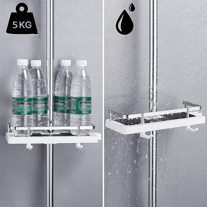 ShowerCaddy | Duschregal ohne Bohren | Höhenverstellbarer Badstangenhalter | Rostfrei & Stabil | Ordnungssystem für Shampoo & Zubehör