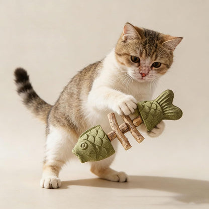 PurrEase™ | Natürliches Katzen-Kauspielzeug mit Silberwein & Katzenminze