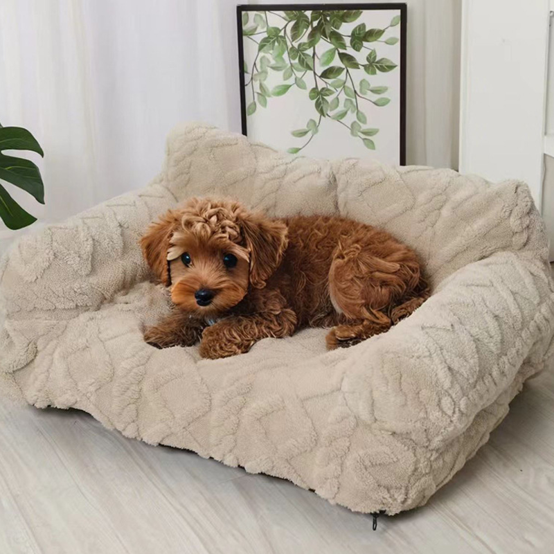 CozyNest™ | Haustiersofa – Plüschbett mit Rand & Kissen