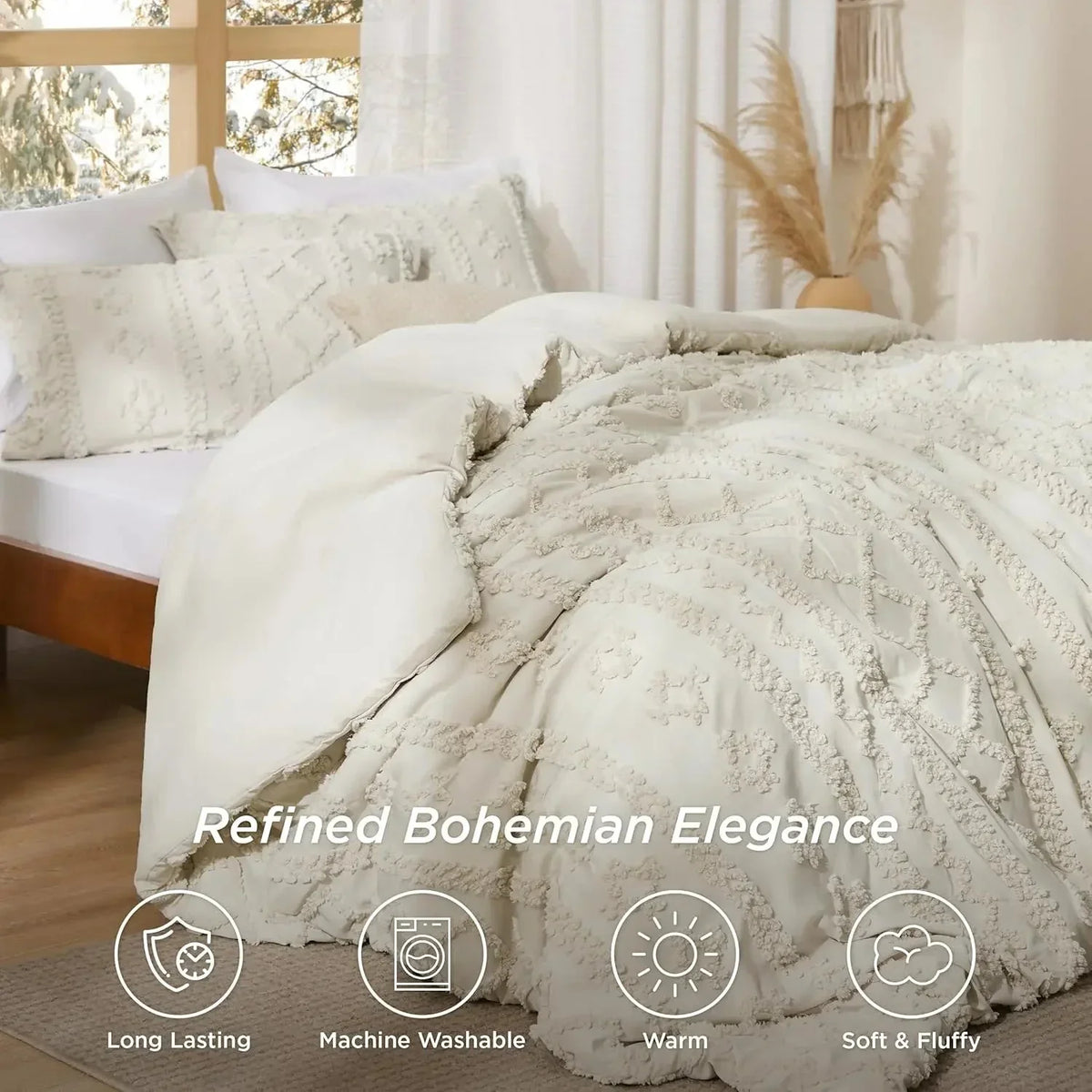 CozyNest™ | Weiches Boho-Bettdecken-Set mit Kissenbezügen | Letzter Tag Rabatt!